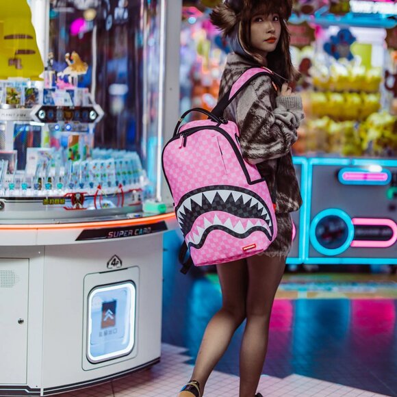 Sprayground Pink Paradise Drip Backpack🔥New Black Bookbag Large School Bag - Picture 10 of 10